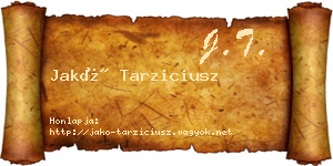 Jakó Tarziciusz névjegykártya